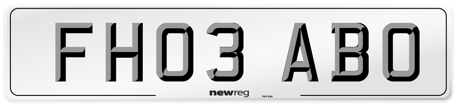 FH03 ABO Number Plate from New Reg